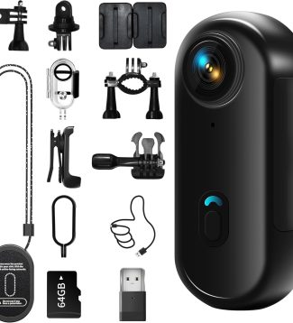 4K Mini Body Camera, Wearable Action Body Cam, Sports Action Camera,Thumb Size Hands-Free Recording Body Worn Camera, Premium Portable Camcorder Mount Anywhere for Work, Travel,Fishing, Pet Walking